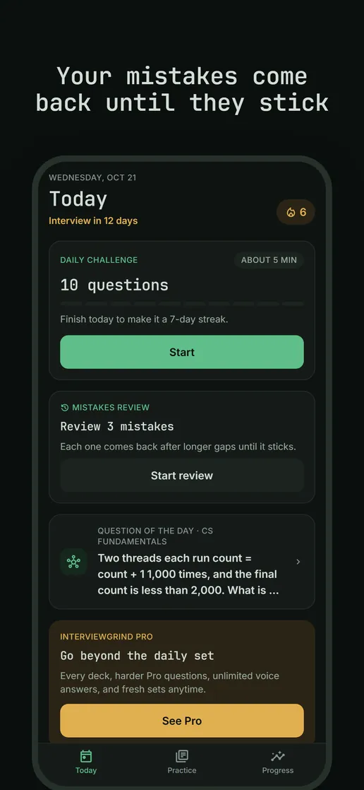 Mistakes coming back for review